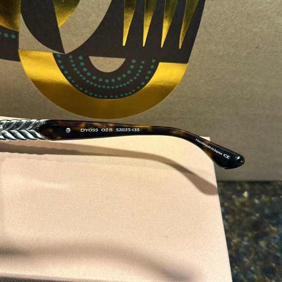 David Yurman Tortoise Brown with Sterling Silver Sunglasses - Picture 3 of 5